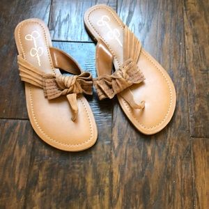 Jessica Simpson leather bow sandals
